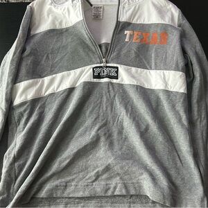 Victoria's Secret PINK Gray and White University of Texas Zip-Up Hoodie
